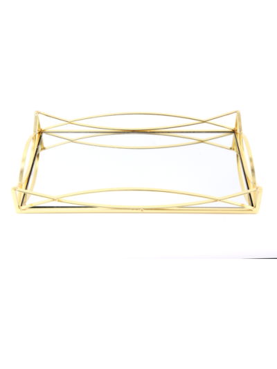35X20X5CM GOLD MIRRORED TRAY
