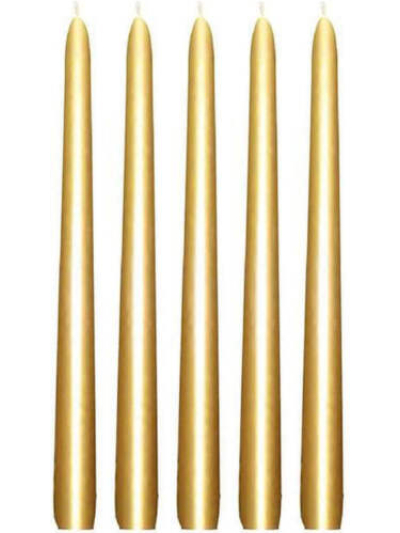 S/4 GOLD TAPERED CANDLES