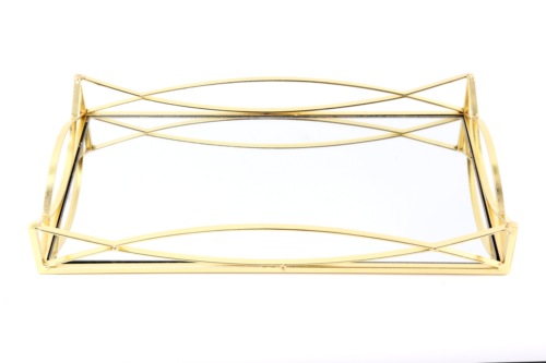 35X20X5CM GOLD MIRRORED TRAY