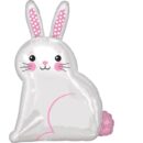 ANAGRAM WHITE SATIN BUNNY JUNIOR SHAPE 22IN