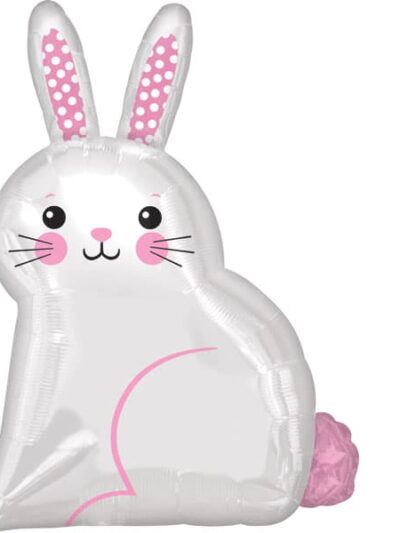ANAGRAM WHITE SATIN BUNNY JUNIOR SHAPE 22IN