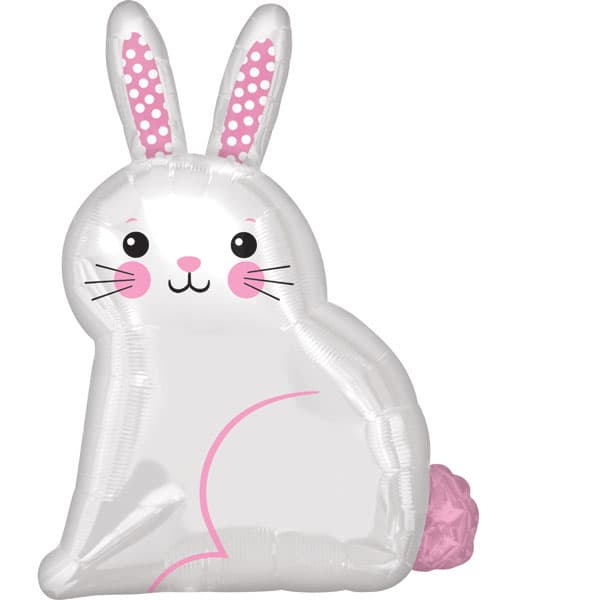 ANAGRAM WHITE SATIN BUNNY JUNIOR SHAPE 22IN