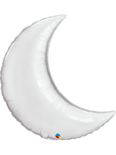 SILVER CRESCENT MOON 35 INCH FOIL