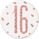 UNIQUE 3IN GLITZ ROSE GOLD BADGE NUMBER 18