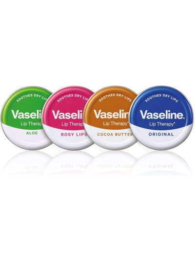 VASELINE LIP THERAPY 4 PACK LIP BALM-ALOE,ROSY,COCOA & ORIGINAL