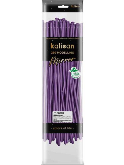 KALISAN 260M MIRROR VIOLET BALLOONS PK50