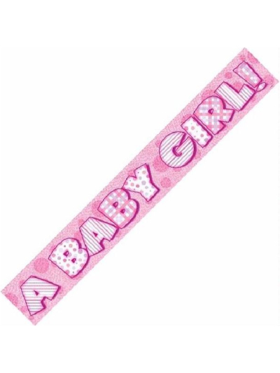 UNIQUE A BABY GIRL PRISM BANNER 12FT