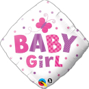 QUALATEX 18" BABY GIRL DOTS AND BUTTERFLY