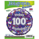 OAKTREE 18IN 100TH BIRTHDAY STREAMERS HOLOGRAPHIC FOIL