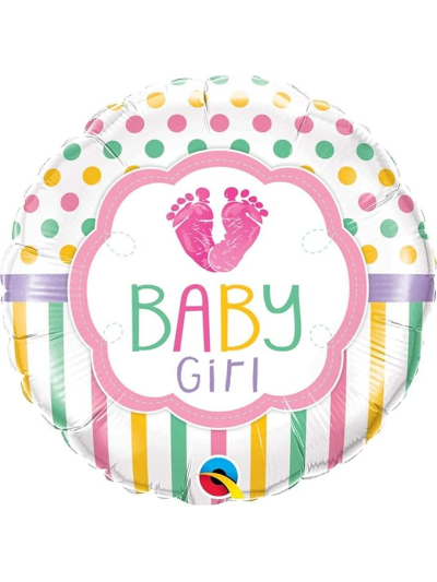QUALATEX 18" BABY GIRL LO(FEET)