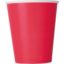 UNIQUE RUBY RED 9OZ CUPS PK14
