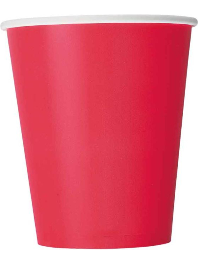 UNIQUE RUBY RED 9OZ CUPS PK14