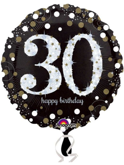 ANAGRAM 30TH GOLD SPARKLES 18IN FOIL BALLOON