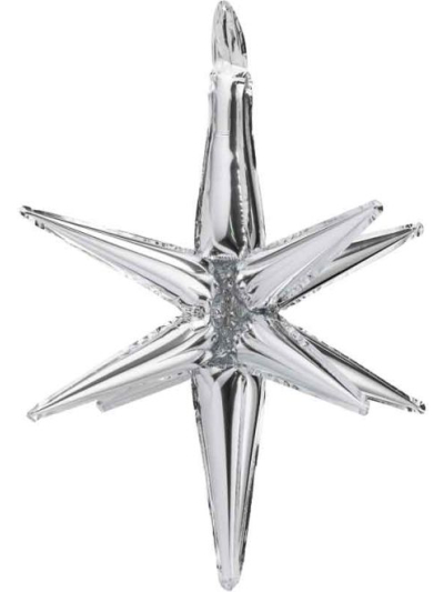 PARTYDECO 70cm 3D SILVER STAR FOIL BALLOON
