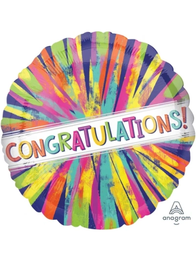 ANAGRAM PAINTERLY BRUSH 18IN CONGRATULATIONS FOIL