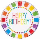 UNIQUE 18" RAINBOW BDAY FOIL BALLOON