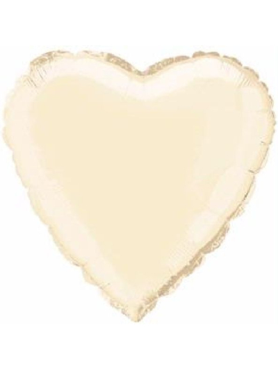UNIQUE 18" HEART IVORY FOIL BALLOON
