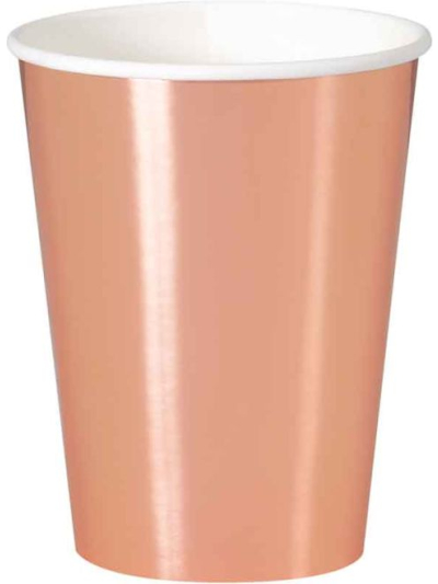 UNIQUE 8 ROSE GOLD 12OZ CUPS