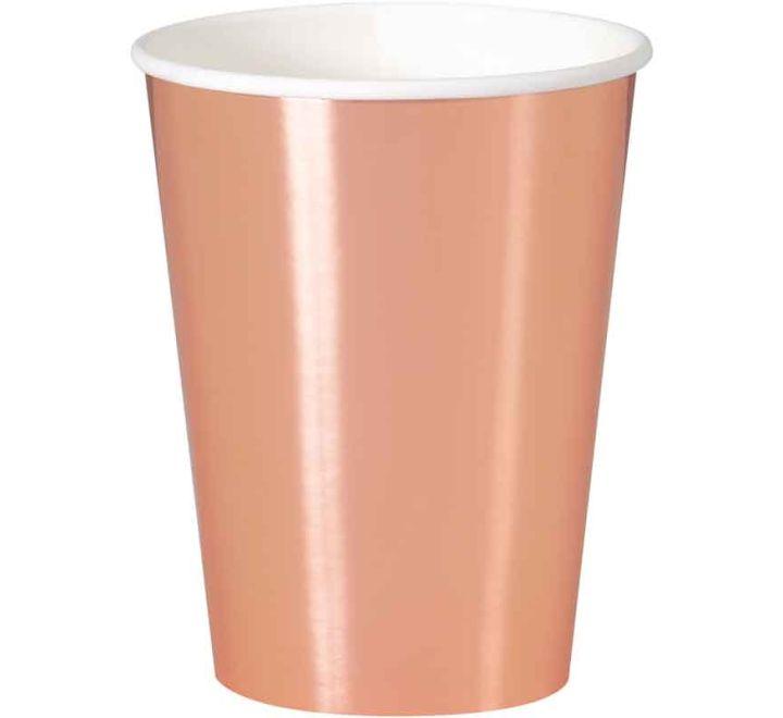 UNIQUE 8 ROSE GOLD 12OZ CUPS