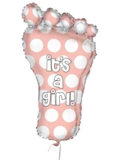 UNIQUE 31" FOOT ITS A GIRL FOIL BALLOON