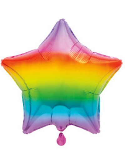 UNIQUE 20" RAINBOW STAR FOIL BALLOON