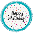 UNIQUE 18" TRIANGLE CONFETTI BDAY FOIL BALLOON
