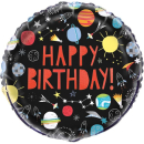 UNIQUE 18" BDAY OUTER SPACE FOIL BALLOON