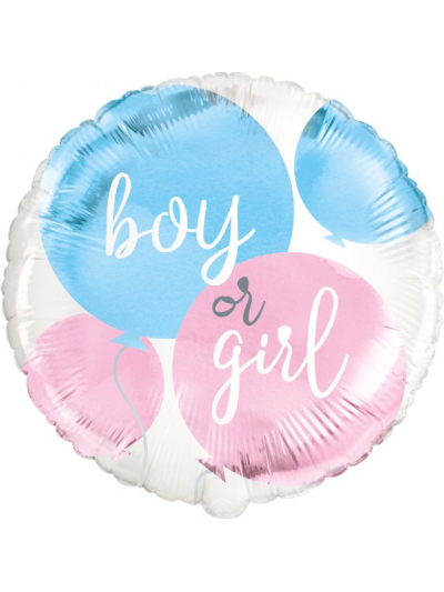 UNIQUE 18" GENDER REVEAL BOY/GIRL FOIL BALLOON