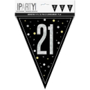 UNIQUE GLITZ BLACK 21ST FLAG BANNER 9FT