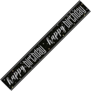 UNIQUE GLITZ BLACK HAPPY BDAY PRISM BANNER 9FT