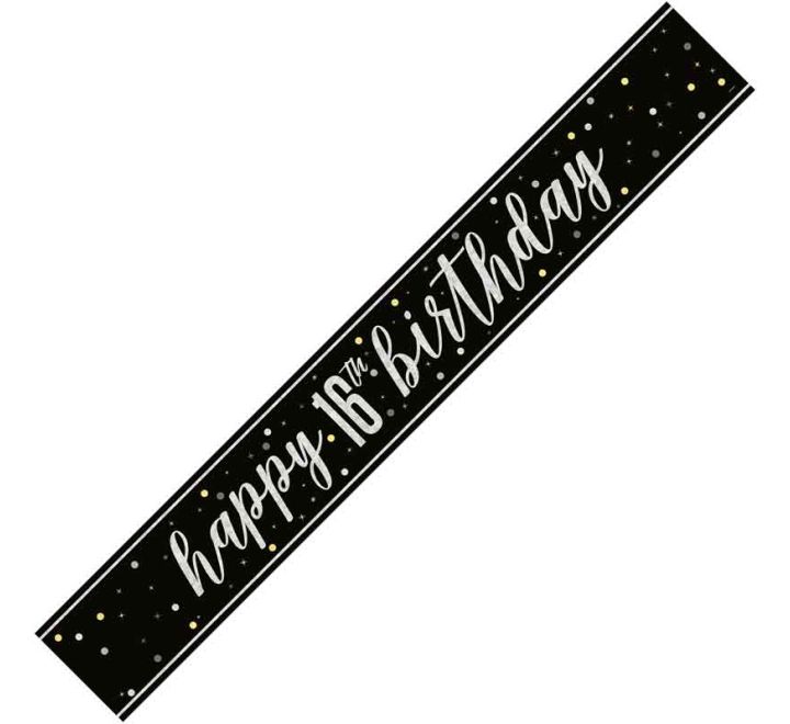 UNIQUE GLITZ BLACK 16TH PRISM BANNER 9FT