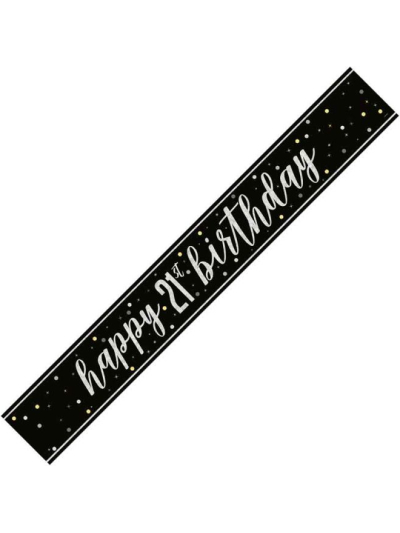 UNIQUE GLITZ BLACK 21ST PRISM BANNER 9FT