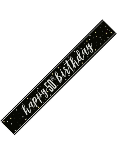 UNIQUE GLITZ BLACK 50TH PRISM BANNER 9FT
