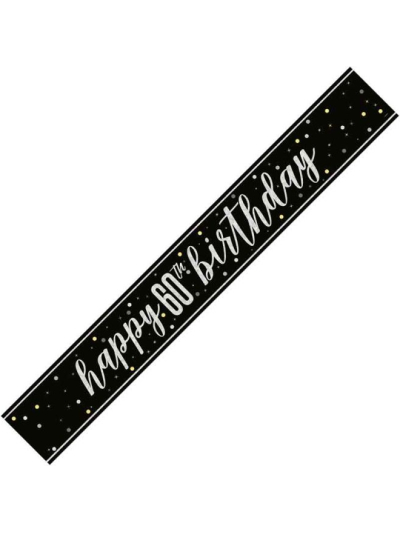 UNIQUE GLITZ BLACK 60TH PRISM BANNER 9FT