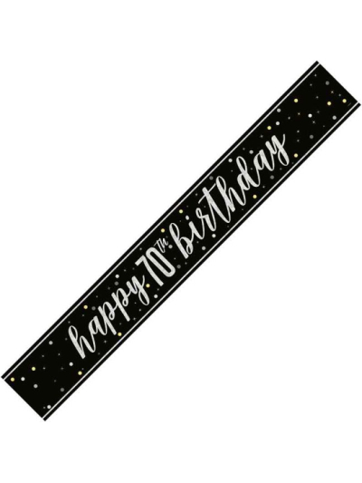 UNIQUE GLITZ BLACK 70TH PRISM BANNER 9FT