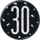 UNIQUE 3IN BDAY GLITZ BLK 3IN BADGE-30TH