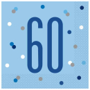 UNIQUE 16 GLITZ BLUE LUN NAPKIN-60TH