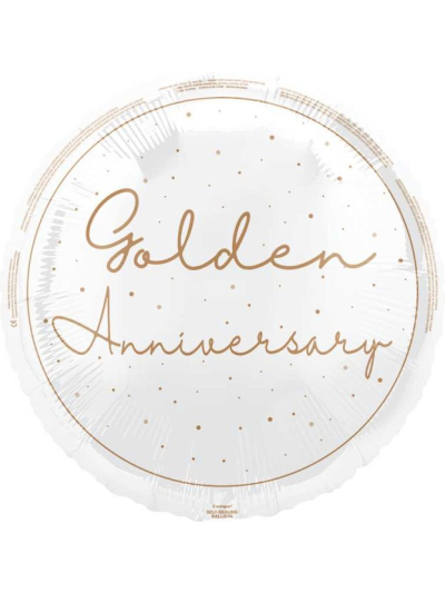 UNIQUE 18IN GOLDEN ANNIVERSARY FOIL BALLOON