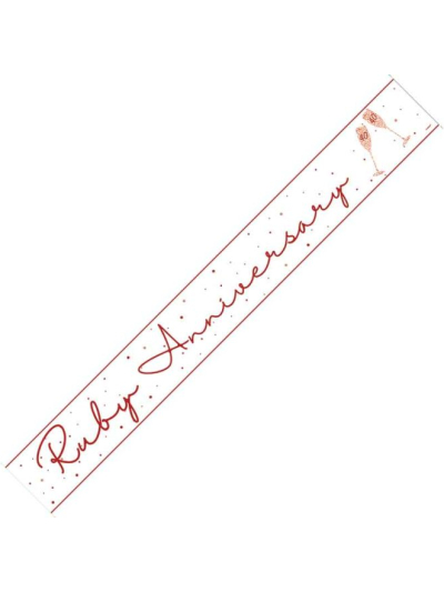 UNIQUE HAPPY RUBY ANNIVERSARY FOIL BANNER 9FT