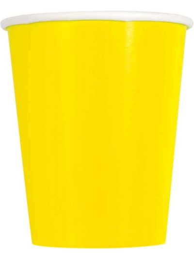 UNIQUE NEON YELLOW 9OZ CUPS PK14
