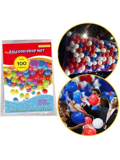BALLOON DROP NET HOLDS 100 9" BALLOONS