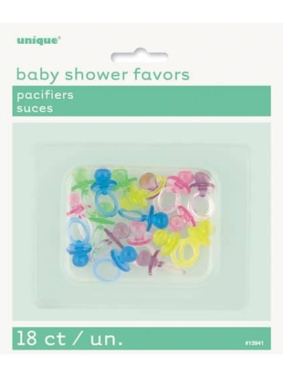 UNIQUE CRYSTAL PACIFIERS ASST PK18