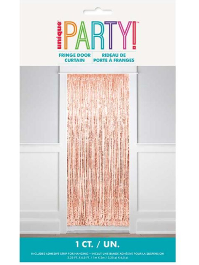 UNIQUE ROSE GOLD FRINGE DOOR CURTAIN 3.25X6.5FT