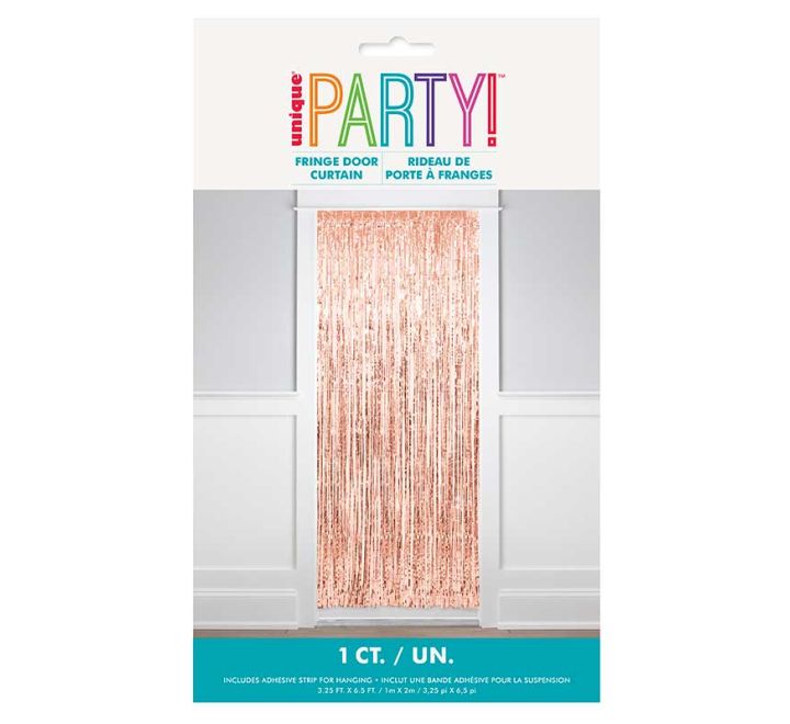 UNIQUE ROSE GOLD FRINGE DOOR CURTAIN 3.25X6.5FT