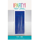 UNIQUE ROYAL BLUE FOIL FRINGE DOOR CURTAIN 3.25X6.5FT
