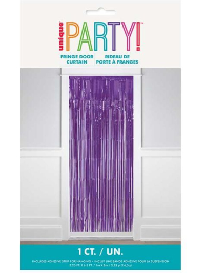 UNIQUE DEEP PURPLE FOIL FRINGE CURTAIN 3.25X6.5FT