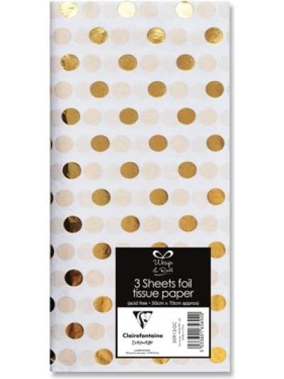 EUROWRAP GOLD FOIL TISSUE PAPER SHEETS 3 SHEETS