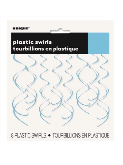 UNIQUE 8 POWDER BLUE SWIRL DECO