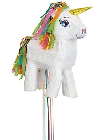 UNIQUE WHITE UNICORN 3D PULL PINATA