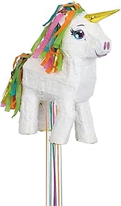 UNIQUE WHITE UNICORN 3D PULL PINATA